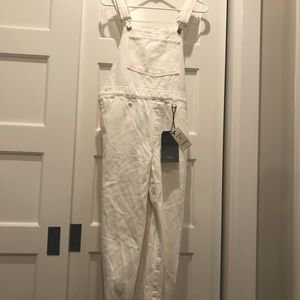 Levi’s premium white denim overalls